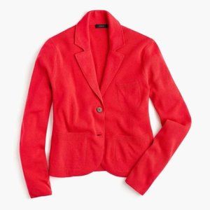 J.CREW Merino Wool Cropped sweater blazer in Red Size M